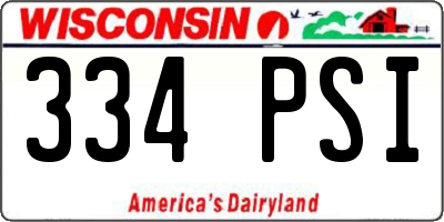 WI license plate 334PSI