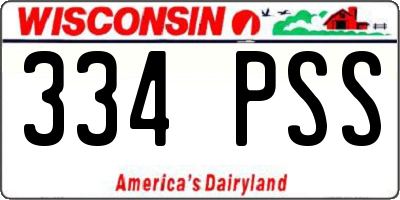 WI license plate 334PSS