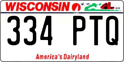 WI license plate 334PTQ