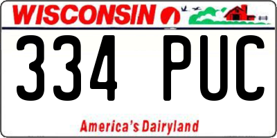 WI license plate 334PUC