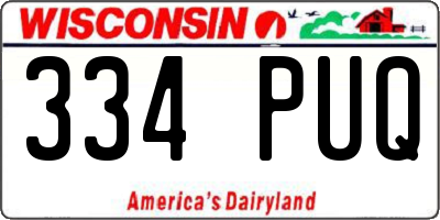 WI license plate 334PUQ