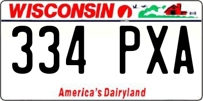 WI license plate 334PXA