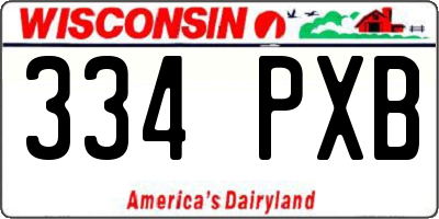 WI license plate 334PXB