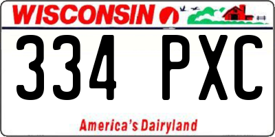 WI license plate 334PXC