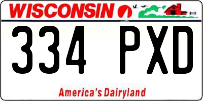 WI license plate 334PXD