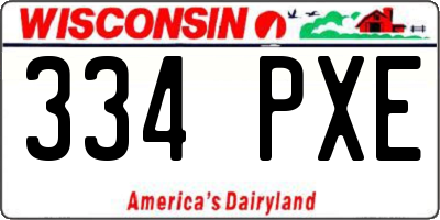 WI license plate 334PXE