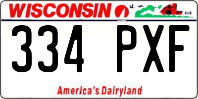 WI license plate 334PXF