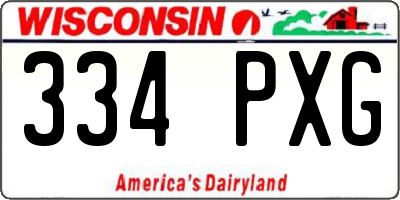 WI license plate 334PXG