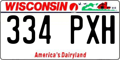 WI license plate 334PXH