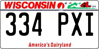 WI license plate 334PXI