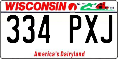 WI license plate 334PXJ
