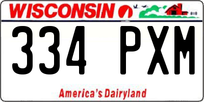 WI license plate 334PXM