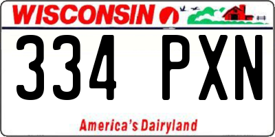 WI license plate 334PXN