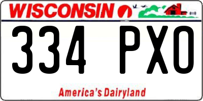 WI license plate 334PXO