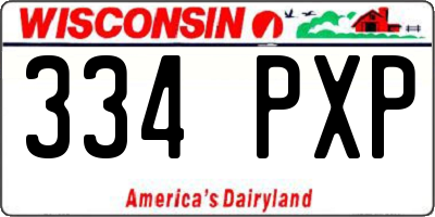 WI license plate 334PXP