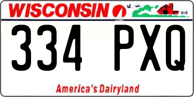WI license plate 334PXQ
