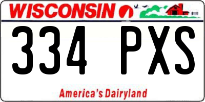 WI license plate 334PXS