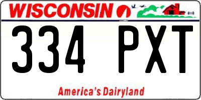 WI license plate 334PXT