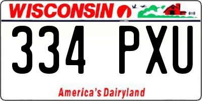 WI license plate 334PXU