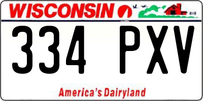 WI license plate 334PXV