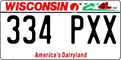 WI license plate 334PXX