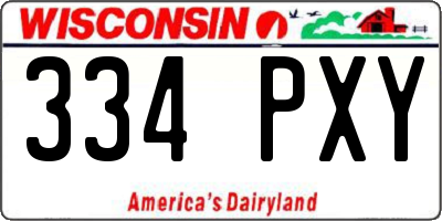 WI license plate 334PXY