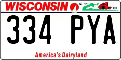 WI license plate 334PYA