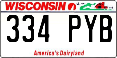 WI license plate 334PYB