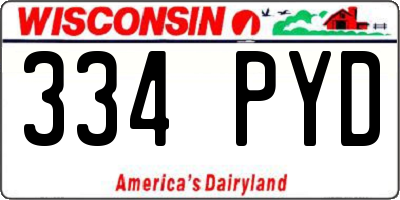WI license plate 334PYD