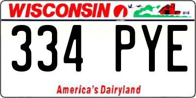 WI license plate 334PYE