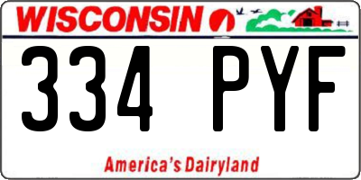 WI license plate 334PYF