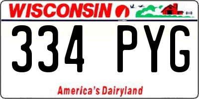 WI license plate 334PYG
