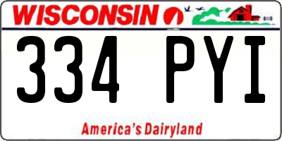 WI license plate 334PYI