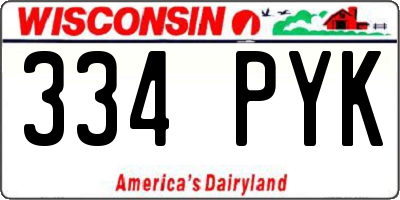 WI license plate 334PYK