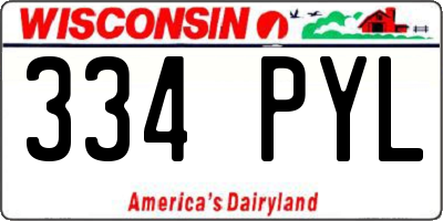 WI license plate 334PYL