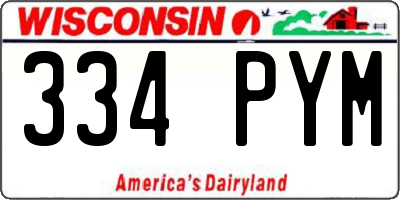 WI license plate 334PYM