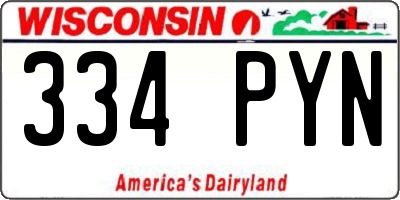 WI license plate 334PYN