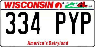 WI license plate 334PYP