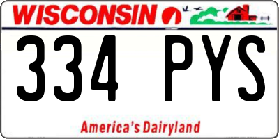 WI license plate 334PYS