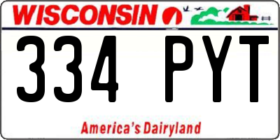 WI license plate 334PYT