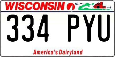 WI license plate 334PYU