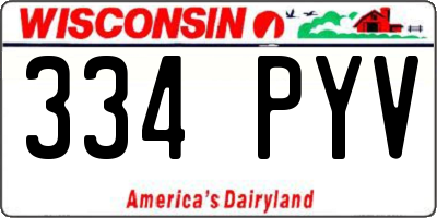 WI license plate 334PYV