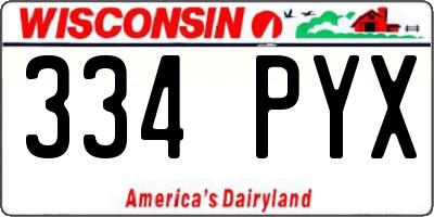 WI license plate 334PYX