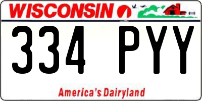 WI license plate 334PYY