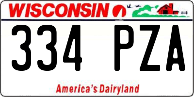 WI license plate 334PZA