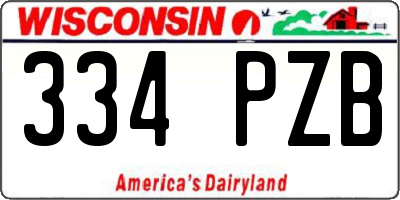 WI license plate 334PZB