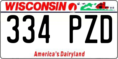 WI license plate 334PZD