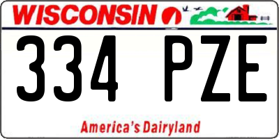 WI license plate 334PZE