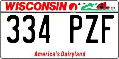 WI license plate 334PZF