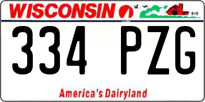 WI license plate 334PZG